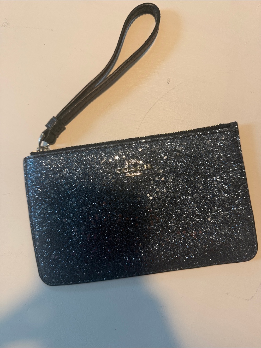 Coach Black Glitter Wristlet